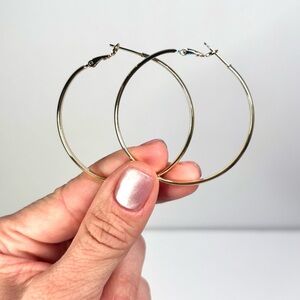 18k yellow gold-plated 2-inch hoop earrings